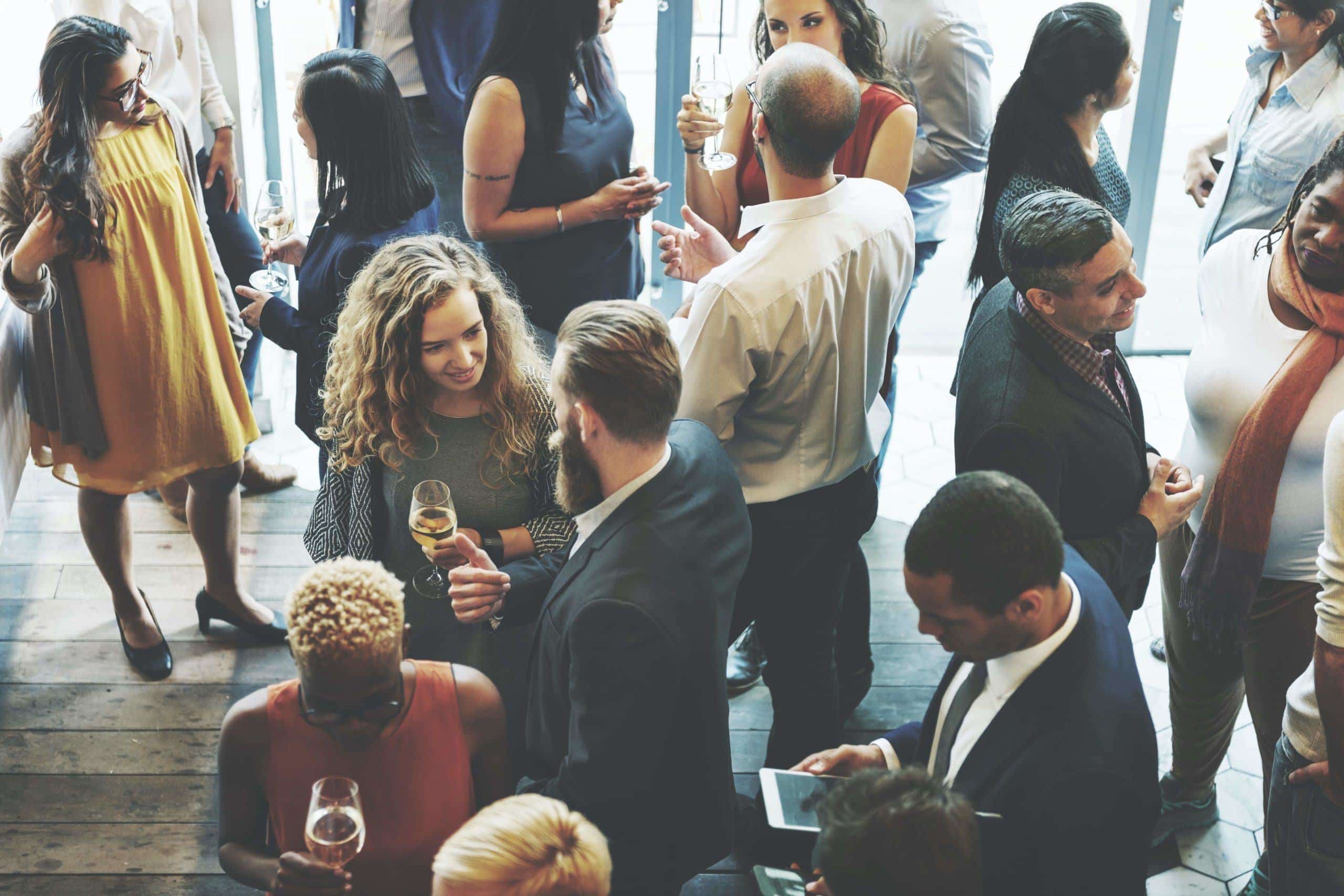 Talking about Intelligent Automation at a business conference social event