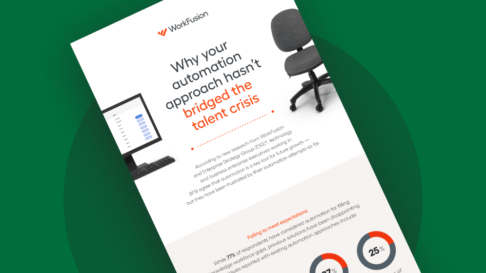 WorkFusion ESG Infographic: Why Your Automation Approach Hasn’t Bridged the  Talent Crisis